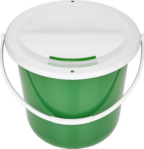 Plastic coin collection Bucket with removable lid and handle .
